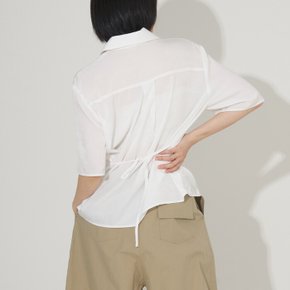 CMNMSTUDIO / Curve line strap half shirts (2 Color)