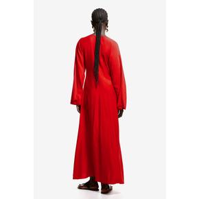 레이스업 카프탄 드레스 브라이트 레드 1237873002