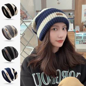 / 굵은 스티치 스트라이프 빅 비니 ELM_237