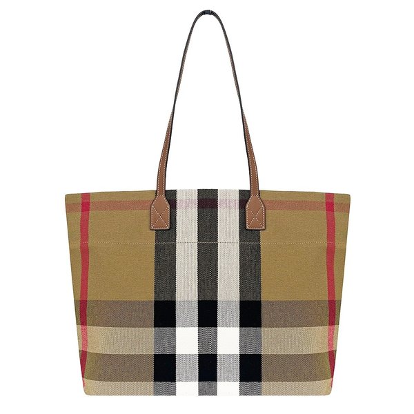 런던 체크 캔버스 토트백/아카이브베이지/8084047