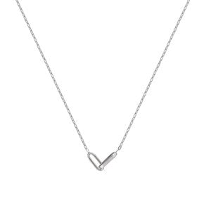 SILVER 클립 화이트 목걸이 S-SILN017W