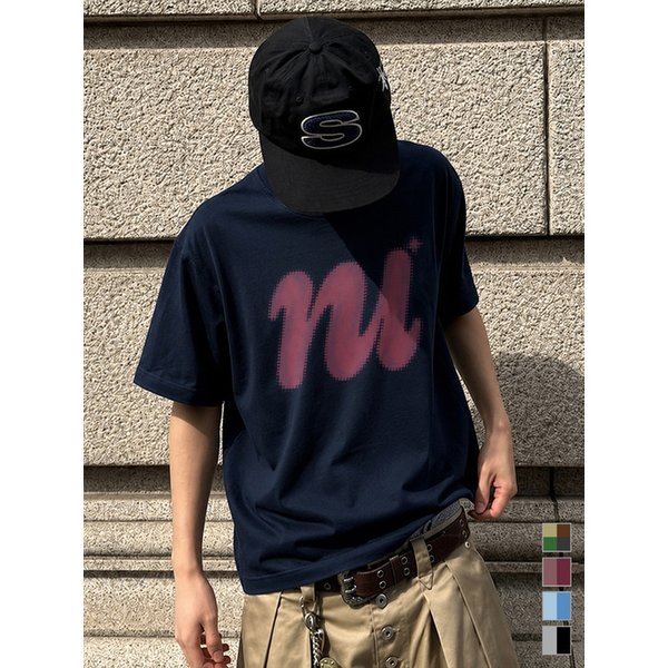[나염선택 가능] Nu Halftone Symbols Over-fit T-Shirts 4color