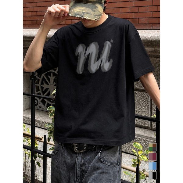 [나염선택 가능] Nu Halftone Symbols Over-fit T-Shirts 4color