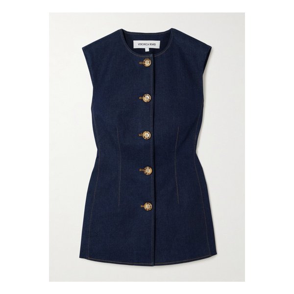 베로니카비어드 제섭 탑스티치 데님 베스트 다크 데님 1647597355019883