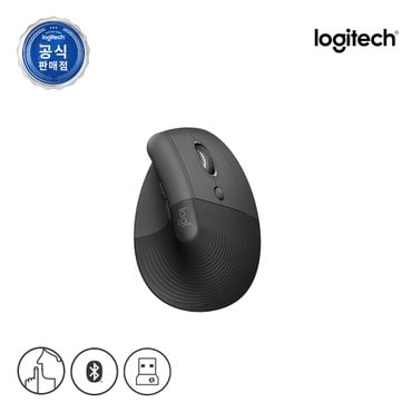 Logitech 로지텍코리아 LIFT 그라파이트 컴팩트 인체공학 무선 블루투스 버티컬 마우스