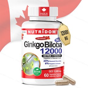 뉴트리돔 캐나다 징코빌로바 12000mg 60캡슐