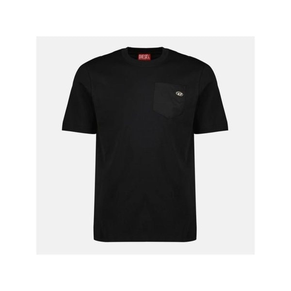 26SS 디젤 반팔 티셔츠 A22478 0AIJU 9XX BLACK DOM