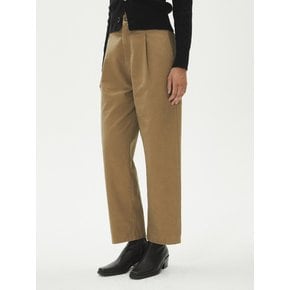 [ALL-SEASON] PINTUCK COTTON STRAIGHT PANTS_BROWN