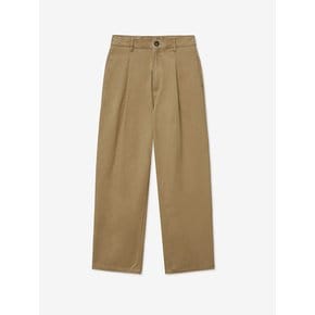 [ALL-SEASON] PINTUCK COTTON STRAIGHT PANTS_BROWN