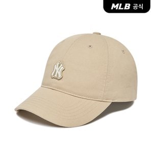 MLB [코리아공식]베이직 와펜 언스트럭쳐 볼캡 NY (Beige)