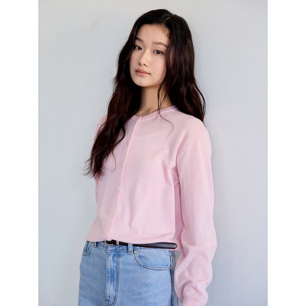 Shawl Collar Knit Cardigan (Pink)