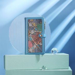 갤럭시A54 5G 케이스/SM-A546 리프 패턴 이중 스트랩 다이어리