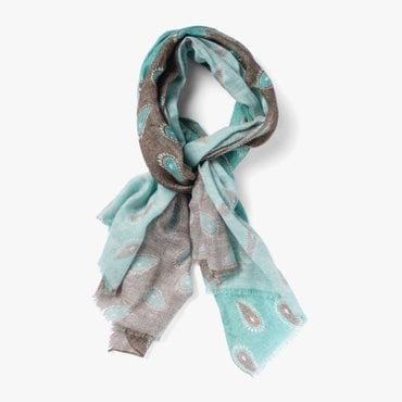 샌프란시스코마켓 GIERRE MILANO 지에레 밀라노 PAISLEY PATTERN 2 SCARF TURQUOISE BLUE GRE1M80001A75