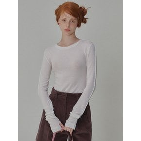 See-Through Wool Jersey T-shirt_Ivory