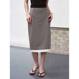 시스에이 포그 레이어드 미디 스커트 [brownie gray]