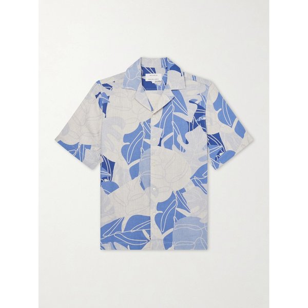 프레스코볼 카리오카 로베르토 캠프칼라 프린트 리넨 셔츠 46376663163012969