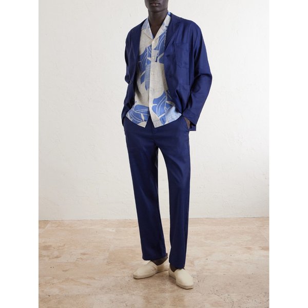 프레스코볼 카리오카 로베르토 캠프칼라 프린트 리넨 셔츠 46376663163012969