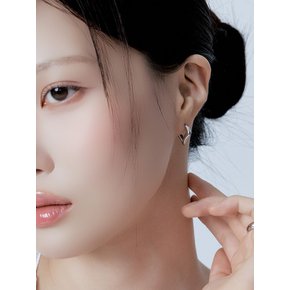 플로우 웨이브 원터치 링 귀걸이
