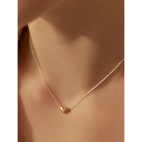 [연말 스페셜 6mm+10mm 진주귀걸이 증정] Two-tone heart point necklace