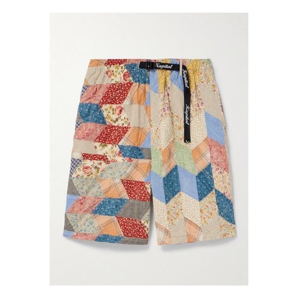 이지 스트레이트 퀼티드 패치워크 코튼 리넨 블렌드 쇼츠 1647597341747861