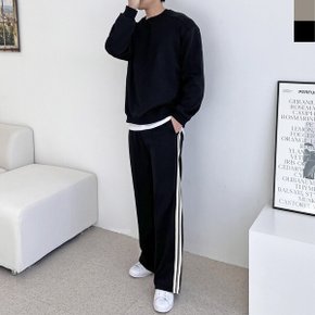 모로엠 남성 커플 사선 디테일 맨투맨 트랙팬츠 세트 DM-SETA-QGBBH790MH192M