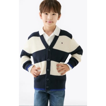 타미힐피거키즈 2025년F/W  T42F6WCD060BT1  릴랙스스트라이프가디건