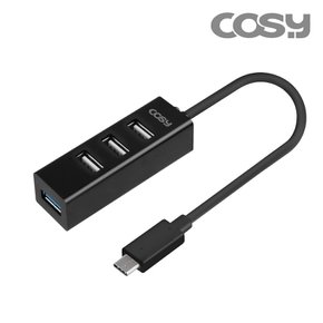 코시 UH2011C 모던타입C USB3.0+2.0 4포트허브(블랙)