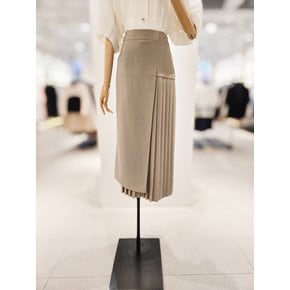 [파주점] 언밸런스 플리츠 블럭 롱 스커트 CR6A0SK061