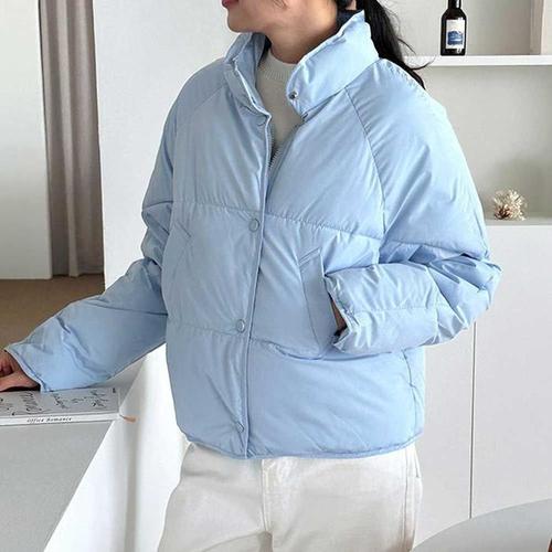부하지않은 하이넥 숏패딩 심플 경량패딩 겨울점퍼(1)