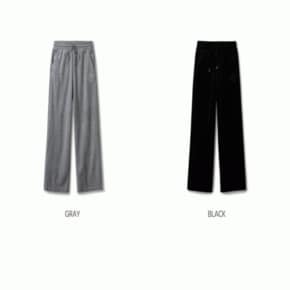 여성 벨루어 자수 와이드 팬츠 / Velour Embroidery Wide Pants_A WHTME4V21F