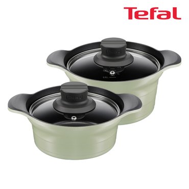  [BIZ][Tefal] 테팔 인덕션 티타늄 아로마 통주물 2종세트 (뚝배기 18cm+양수냄비 20cm)