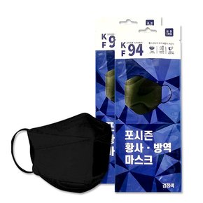 KF94 식약처인증 국산 고급 일회용 황사 마스크 블랙 대형 100매입