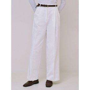 Basic Wide Cotton Pants [Ivory]