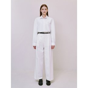 Basic Wide Cotton Pants [Ivory]