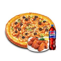 미스터피자 쉬림프골드M+핫윙8+콜라1.25L