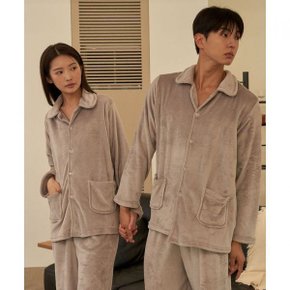 도씨 DOSSY 2SET 플러피 솔리드 윈터 긴팔 카라 커플 잠옷세트 370813