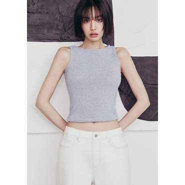 플랙진 여성 라운드넥 슬리브리스 니트 탑_2color (PWTI2SVL12W)
