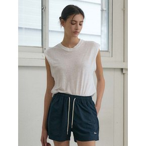 Linen Sleeveless T-Shirt (2Colors)