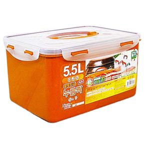 황토 누름락 김치통 5.5L 진공 한손핸들 매실 장아찌