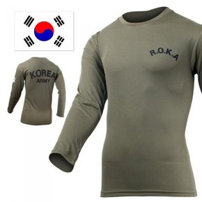 쿨론 로카 ROKA 카키 긴팔 군용 티셔츠