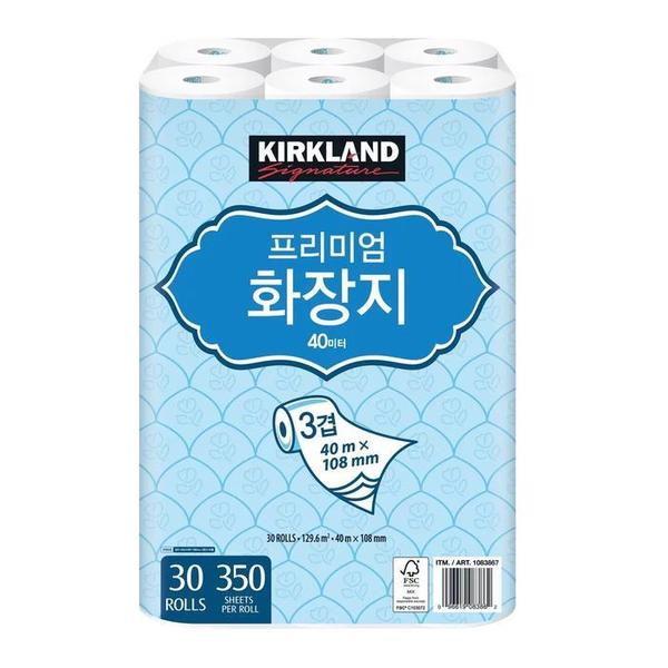 확대된 대표 [커클랜드]  커클랜드 시그니춰 프리미엄 3겹화장지40m x 30롤(1)