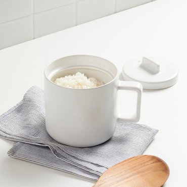 JAJU 25N 전자레인지용 1인 도자기 요리컵_650ml_화이트