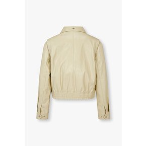 [지컷25S/S]칼라드 밴딩 헴 페이크 레더 점퍼(7255175101)