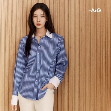 더엣지 [The AtG] 더엣지 24FW 배색 스트라이프 셔츠