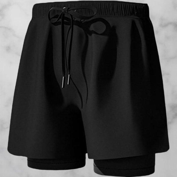 [옷자락] 남성 운동 스판 반바지 일체형 반바지