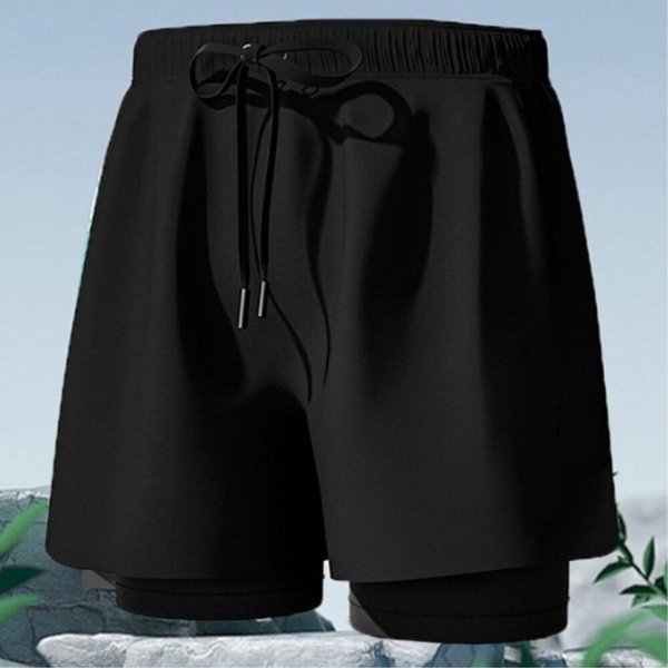 [옷자락] 남성 운동 스판 반바지 일체형 반바지