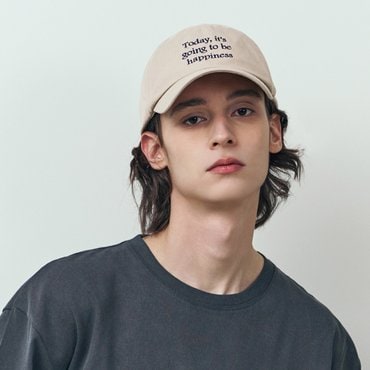 바나나시스터즈 투데이 레터링 워싱 볼캡 베이지
