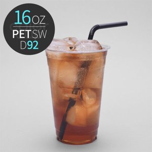  [소분] PET 480ml (16oz) D92 SW 아이스 음료 투명컵 50개