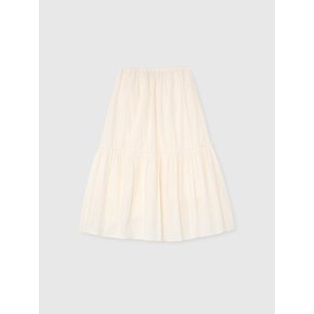 BLOCK PLEATED SKIRT_IVORY