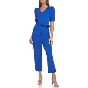 4527390 DKNY Puff Sleeve V-Neck Scuba Crepe Jumpsuit